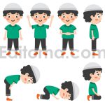 دانلود وکتور نماز خواندن پسر بچه
