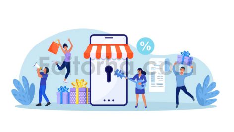 دانلود وکتور فروشگاه، کارآفرین