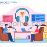 دانلود وکتور لایه باز ضبط پادکست صوتی