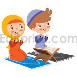 دانلود وکتور قرآن خواندن بچه ها