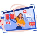 دانلود وکتور سلفی دختر بلاگر