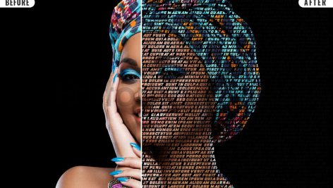 دانلود اکشن فتوشاپ تایپوگرافی برای عکس پرتره