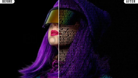 دانلود اکشن فتوشاپ تایپوگرافی برای عکس پرتره
