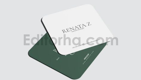 دانلود طرح لایه باز موکاپ کارت ویزیت مربع