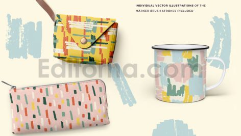 دانلود پترن آبستره خطوط ماژیک نشانگر Abstract Marker Strokes Patterns