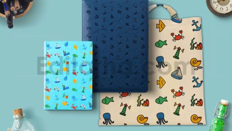 دانلود مجموعه پترن و آیکون دریایی Sea Icons and Patterns Set