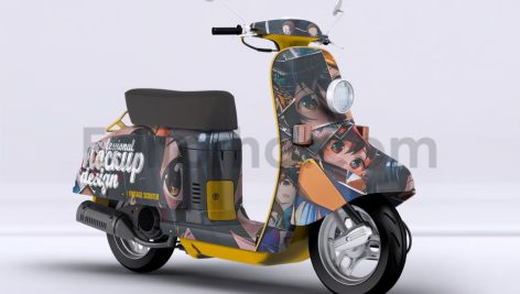 دانلود موکاپ اسکوتر کلاسیک Vintage Scooter Mock-Up