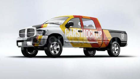 دانلود موکاپ کامیون پیکاپ Pickup Truck Mock-Up