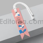 دانلود موکاپ بوک مارک، تگ طرح گل