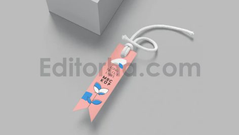 دانلود موکاپ بوک مارک، تگ طرح گل