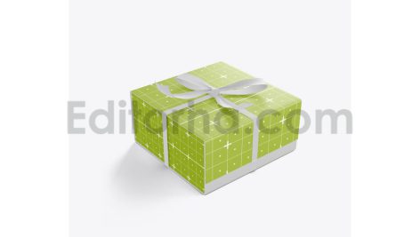 دانلود موکاپ جعبه با روبان پاپیونی Set Gift Box Mockup with Bow Mockup