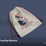 دانلود موکاپ کیف بندکشی Drawstring Bag Mockup