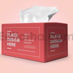 دانلود موکاپ بسته‌بندی جعبه دستمال کاغذی Tissue Box Packaging Mockup Template Set