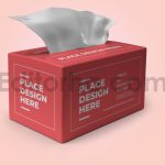 دانلود موکاپ بسته‌بندی جعبه دستمال کاغذی Tissue Box Packaging Mockup Template Set
