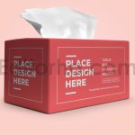 دانلود موکاپ بسته‌بندی جعبه دستمال کاغذی Tissue Box Packaging Mockup Template Set