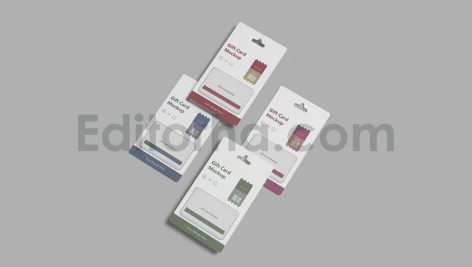 دانلود موکاپ گیفت کارت یا کارت هدیه با بسته‌بندی