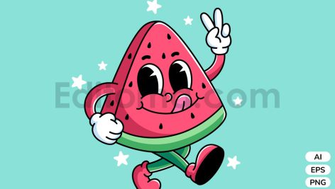 دانلود لایه باز وکتور کارتونی هندوانه ? شب یلدا
