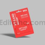 دانلود موکاپ گیفت کارت یا کارت هدیه با بسته‌بندی