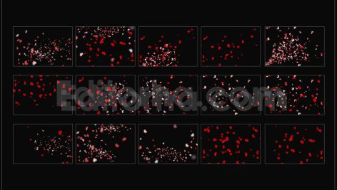 دانلود مجموعه ۱۵ تایی تکه های کاغذ رنگی قلب Hearts Confetti Overlays