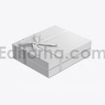 دانلود موکاپ جعبه کادوی روبان دار Gift Box Mockup with Bow Mockup