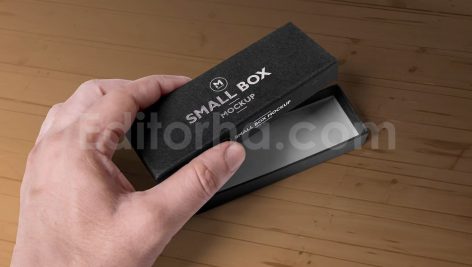 دانلود موکاپ جعبه سیاه مستطیلی ۵ Black Rectangular Box Mockups