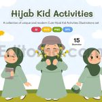 دانلود مجموعه ۱۵ عددی وکتور کودکان باحجاب