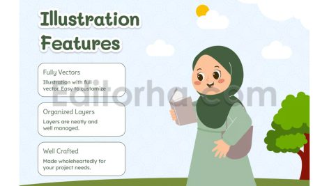 دانلود مجموعه ۱۵ عددی وکتور کودکان باحجاب