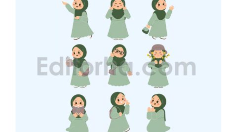 دانلود مجموعه ۱۵ عددی وکتور کودکان باحجاب