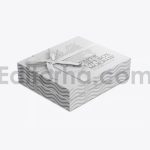 دانلود موکاپ جعبه کادوی روبان دار Gift Box Mockup with Bow Mockup