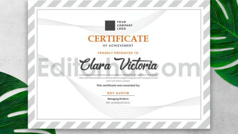 دانلود فایل لایه باز سرتیفیکیت خاکستری Simple Grey Certificate