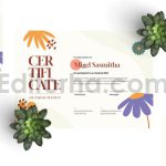 دانلود فایل لایه باز سرتیفیکیت با تم گل Flower Garden – Certificate