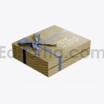 دانلود موکاپ جعبه کادوی روبان دار Gift Box Mockup with Bow Mockup