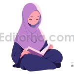 دانلود فایل لایه باز دختر محجبه در حال کتاب خواندن