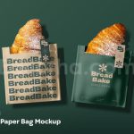 دانلود موکاپ بگ کاغذی نان فانتزی Bakery Paper Bag Mockup