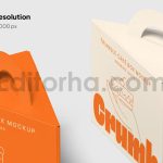 دانلود موکاپ جعبه کیک اسلایسی Cake Box Mockup