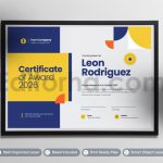 دانلود فایل لایه باز سرتیفیکیت با طرح هندسی