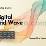 دانلود براش فتوشاپ امواج دیجیتالی Digital Grid Waves Photoshop Brushes