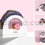 دانلود موکاپ جعبه مقوایی دونات Paper Donut Box Mockup