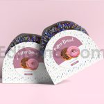 دانلود موکاپ جعبه مقوایی دونات Paper Donut Box Mockup
