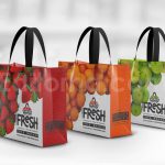 دانلود مجموعه ۳ عددی موکاپ کیسه خرید اِکو بَگ Short Handle Eco Shopping Bag Branding Mockup