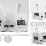 دانلود مجموعه ۳ عددی موکاپ کیسه خرید اِکو بَگ Short Handle Eco Shopping Bag Branding Mockup