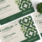 دانلود فایل لایه باز سرتیفیکیت با طرح هندسی و تم سبز