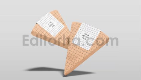 دانلود موکاپ جعبه اسلایسی پیتزا Pizza Slice Box Mockup