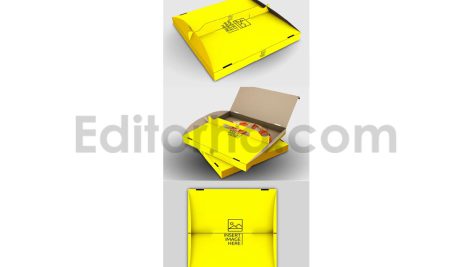 دانلود موکاپ بسته بندی جعبه پیتزا Packaging Mockup Pizza