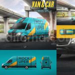 دانلود موکاپ ون و ماشین (۲ فایل فتوشاپ) Van and Car Mock-Ups