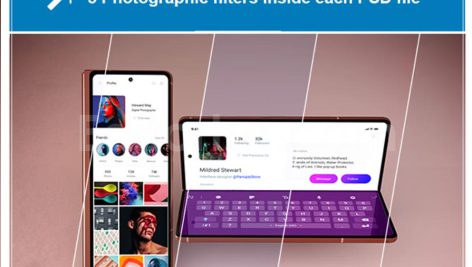دانلود موکاپ ۵تایی گوشی هوشمند سامسونگ زد فلیپ Smartphone Samsung Z Fold 2 Mockup