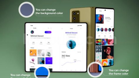 دانلود موکاپ ۵تایی گوشی هوشمند سامسونگ زد فلیپ Smartphone Samsung Z Fold 2 Mockup