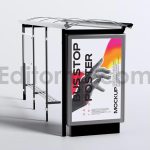 دانلود موکاپ بیلبورد در ایستگاه اتوبوس Bus Stop Poster Mockup