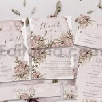 دانلود فایل لایه باز کارت دعوت عروسی گلدار آبرنگی Flower Wedding Invitation