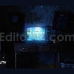 دانلود پروژه آماده افترافکت: نمایش ویدیو و لوگو روی تلویزیون ترسناک قدیمی